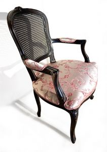 Art. 1430/CB fauteuil sculpté, Fauteuil Outlet avec dossier en paille de Vienne