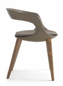 Frenchkiss fauteuil bois 10.0410, Fauteuil en bois, avec coque en cuir