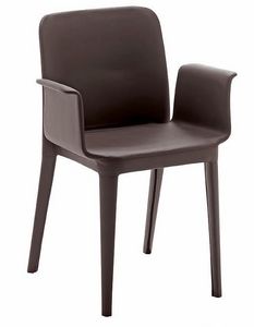 Nen PR-SF, Chaise moderne avec accoudoirs, rembourrs en cuir