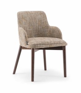 CELINE DINING CHAIR 077 PO, Fauteuil avec pieds en htre massif