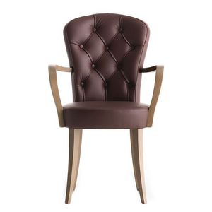 Euforia 00121K, Fauteuil avec dossier matelass et accoudoirs en bois