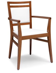 PL 4472 / CP, Fauteuil en bois, assise et dossier rembourrs, pour les restaurants