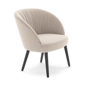 Rose 03070L, Fauteuil lounge avec rev�tement pliss�, pieds en bois