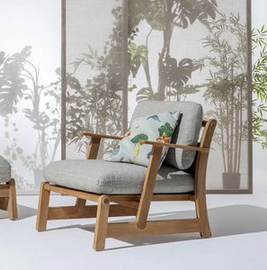 Bhumi 03C6, Fauteuil en bois de teck naturel