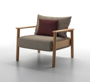 ELIO P, Fauteuil d'ext�rieur, structure en bois de teck