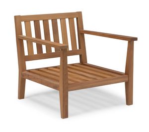 Fauteuil OF, Fauteuil d'ext�rieur en bois d'iroko, au design essentiel
