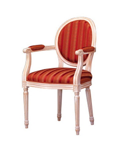 1053, Chaise classique avec accoudoirs, rembourré, pour le salon