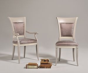SIRIA armchair 8523S, Chaise avec des clous, jambes sabre, bois