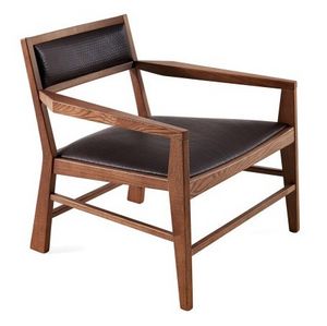 Aruba Poltrona, Chaise avec grand sige, assise et dossier recouvert de cuir