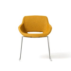 Clea Plus base de traineau, Fauteuil rembourr, avec traneau, pour bureau et contrat