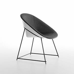 Cup mod. 1950-12, Chaise design, avec coque en plastique rembourre