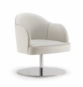 CHICAGO ARMCHAIR 015 P F, Fauteuil avec base ronde en mtal