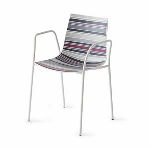 Colorfive TB, Chaise design avec accoudoirs, base de mtal chrom