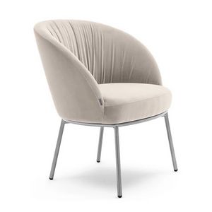 Rose 03960L, Fauteuil lounge en m�tal, avec rev�tement pliss�