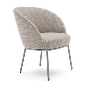 Rose 03961L, Fauteuil de salle � manger rembourr�, avec pieds en m�tal
