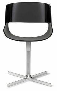 Amaranta chaise avec X fix base 25.0030, Chaise aux lignes modernes