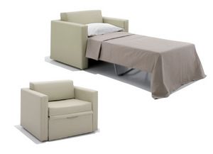 Art. 12379 Fauteuil lit en simili cuir, Fauteuil-lit peu encombrant, pour h�tels, chambres d'h�tes et structures d'h�bergement