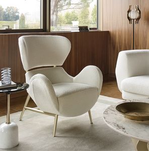 Julia fauteuil, Fauteuil enveloppant avec base en m�tal