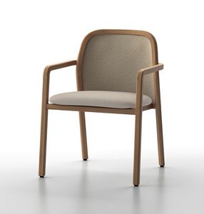 NARA PL, Fauteuil en teck, avec dossier en corde en tissu