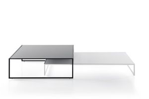 Frame Evo, Table basse avec plateau en verre, structure minimale en mtal