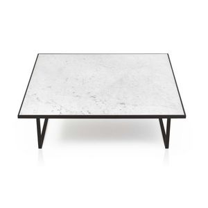 Icaro, Table basse avec esthétique minimaliste, avec dessus en marbre