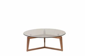 Zen table basse ronde, Table basse ronde avec dessus en verre