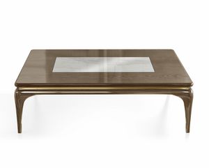 Alexander Glam Art. A25, Table basse rectangulaire en bois, finition brillante