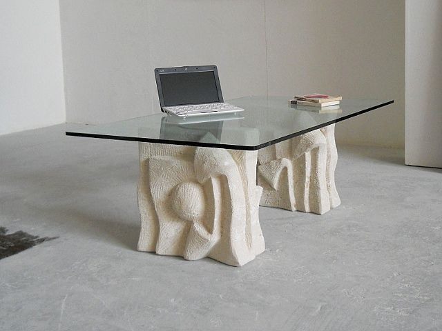 Archivio, Canapé Table, base en pierre, pour salle d'attente du bureau