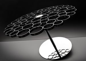 Bubble, Acier et le caf en verre table, design original de haut