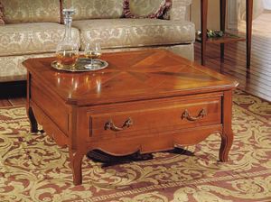 Canaletto table basse, Table basse carre avec tiroir