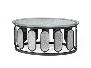 Cérès Oval BL, Table basse ovale avec plateau en verre extra-clair