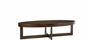 Criss Cross table basse, Table ovale en bois