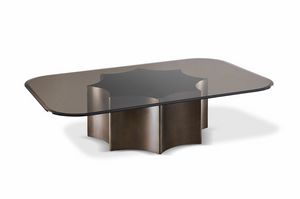 Floria table basse, Table basse avec plateau en verre fum�
