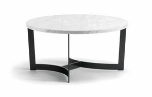 HUGO COFFEE TABLE 088 C H30 - 088 N H30, Table basse ronde avec base en métal