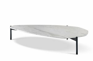 Johnson table basse en forme, Table basse avec plateau en marbre faonn