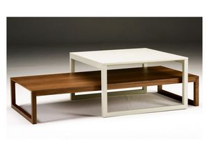 Razio, Table basse avec structure en bois, pour salles de sjour