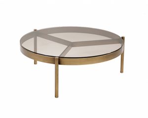 Piccadilly Table basse, Table basse ronde, avec dessus en verre bronz