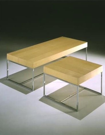 Square coffee table - bench, Table basse avec base tubulaire, pour la réception