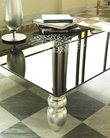 t113 decor, Table basse avec pieds en bois massif, plateau en verre
