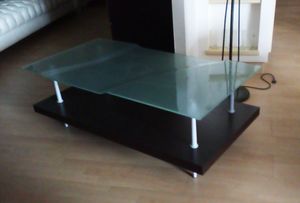 Table basse 06, Table basse rectangulaire avec plateau en verre