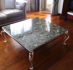 Table Villa Pamphili 2, Table basse avec cadre mthacrylate, miroir de plancher albtre, pour la vie contemporaine