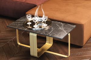 Uyou table basse, Table basse avec plateau en marbre Marquinia