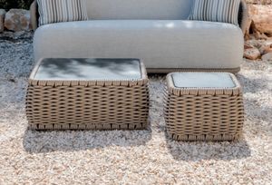 AURA T, Tables basses tress�es pour l'ext�rieur