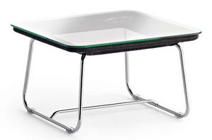Loop table d'appoint, Table basse en acier, dcor avec plateau en verre en plastique