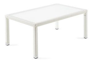 Lotus table d'appoint 2, Table basse durable et pratique, plateau en verre, en plein air