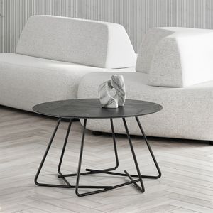 Susu, Table basse contemporaine avec plateau rond en HPL