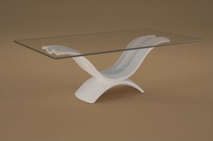Arom, Table basse avec base en agglomr de marbre