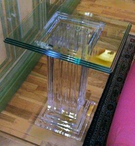 Collection Riflessi 2, Table basse carre en verre transparent, pour les salles de vie classiques