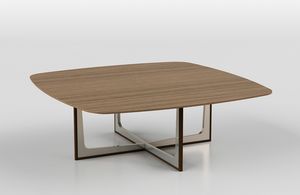 Cross low table 1, Table basse avec dessus en cramique ou en bois
