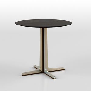 Cross low table 2, Table basse ronde en acier et base acrylique